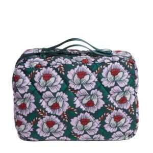 NWT Vera Bradley Floral Lay Flat Travel Organizer Lavender Red Green